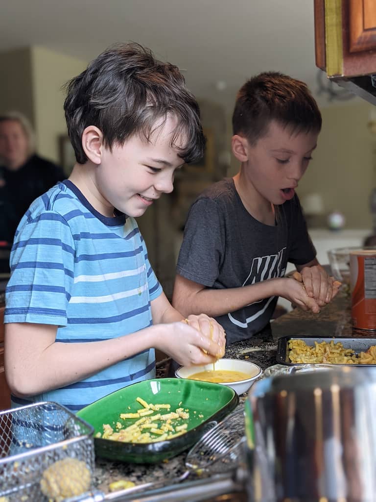 Kids cooking with family cookbook